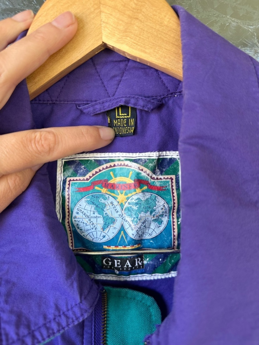 Vtg Gear For Sports Disney Fashions Purple Mickey Embroidered Large Jacket - Picture 4 of 7